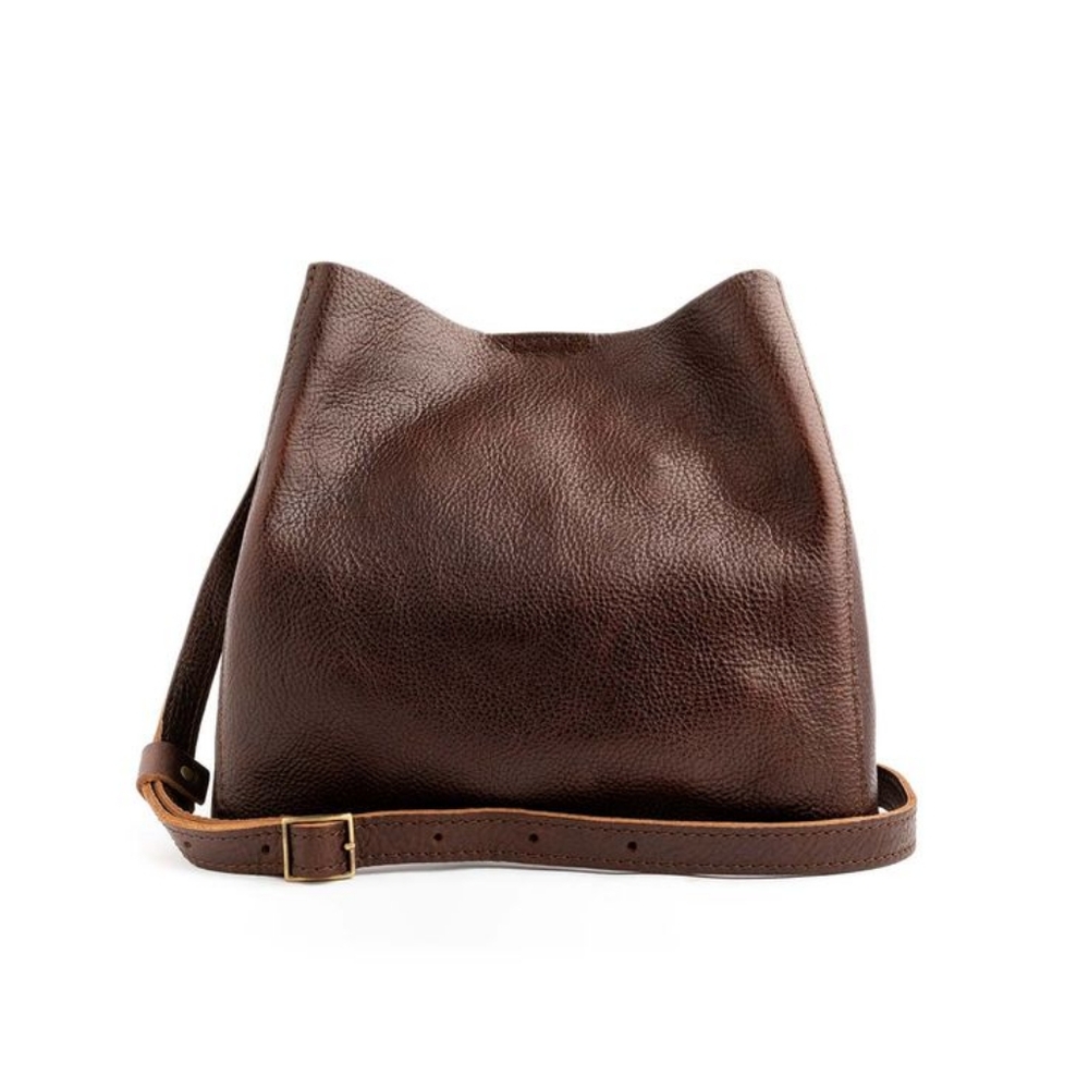 Portland Leather Butterfly Bucket Bag cold brew
